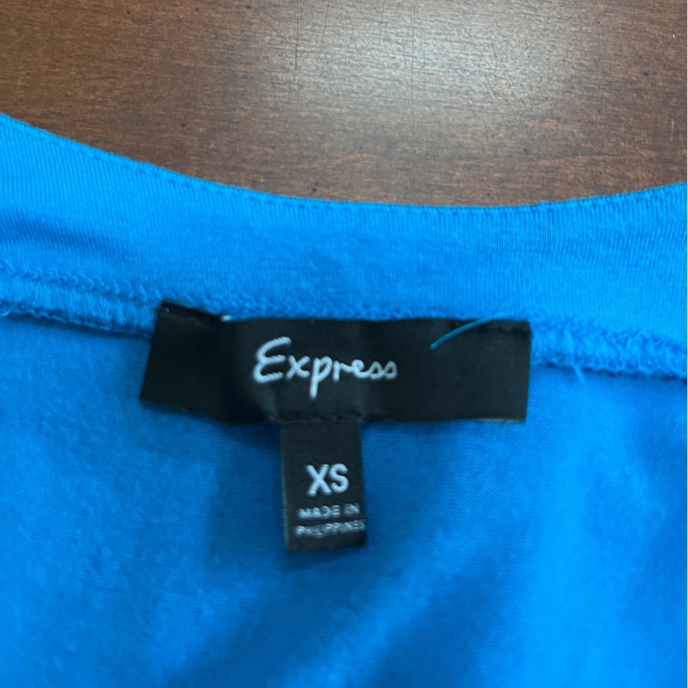 Express Blue Ruffle Midi Dress - Picture 5 of 7